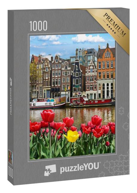Puzzle 1000 Teile „Schöne Gracht in Amsterdam, Niederlande“