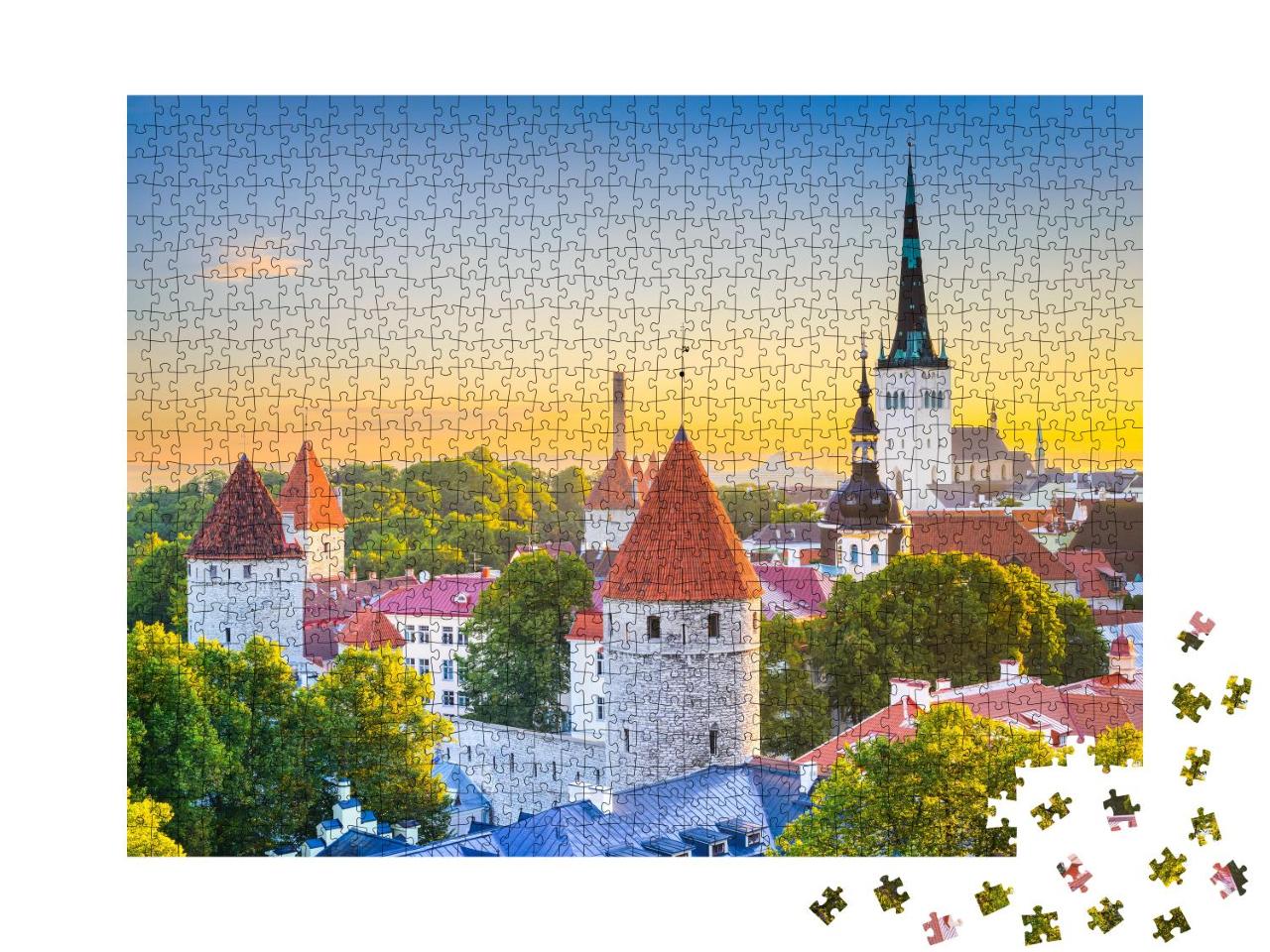 Puzzle 1000 Teile „Skyline der Stadt Tallinn, Estland“