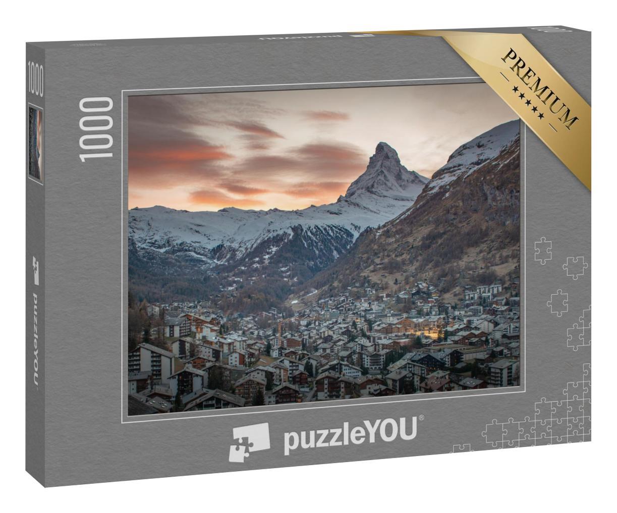 Puzzle 1000 Teile „Zermatter Tal und Matterhorn in der Schweiz“