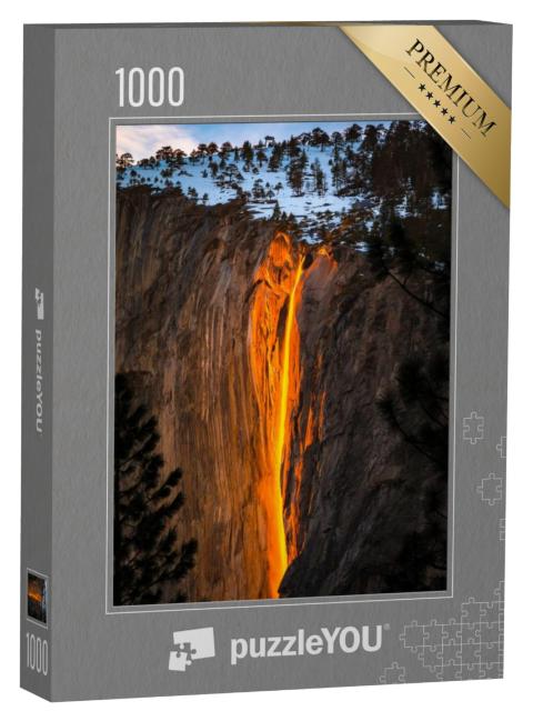 Puzzel 1000 stukjes „Yosemite Vuurval bij zonsondergang, Californië, VS“