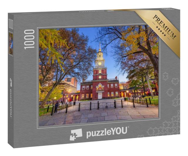 Puzzle 1000 Teile „Independence Hall im Herbst, Philadelphia, Pennsylvania, USA“