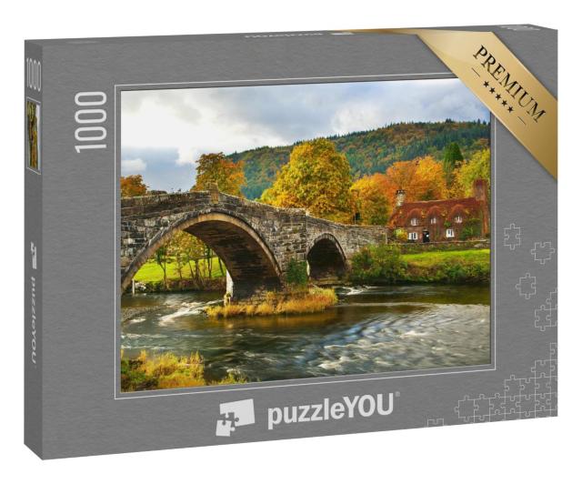 Puzzle 1000 Teile „llanwrst Bridge, Snowdonia, Nordwales, Großbritannien“
