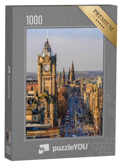 Puzzel 1000 stukjes „Edinburgh Old Town en Edinburgh Castle in Schotland“