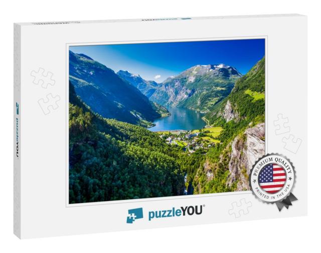 View of Geirangerfjord in Norway, Europe... Jigsaw Puzzle