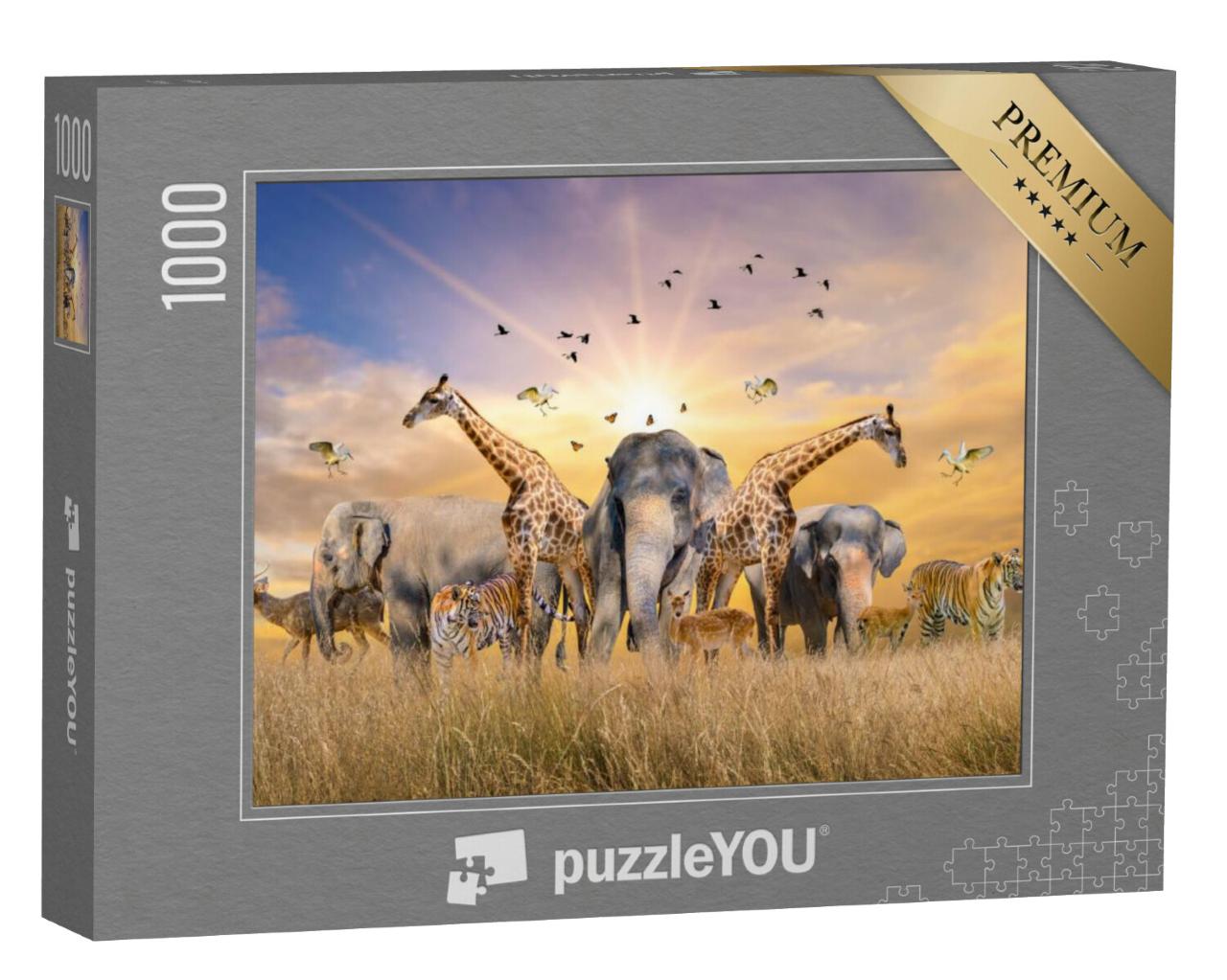 Puzzel 1000 stukjes „Wilde dieren uit de woestijn“