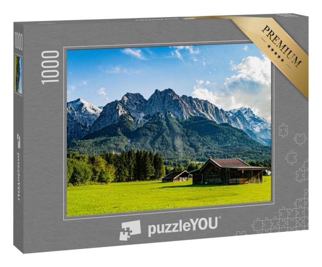 Puzzle 100 Teile „Die Zugspitze von Grainau/Garmisch-Partenkirchen aus gesehen“