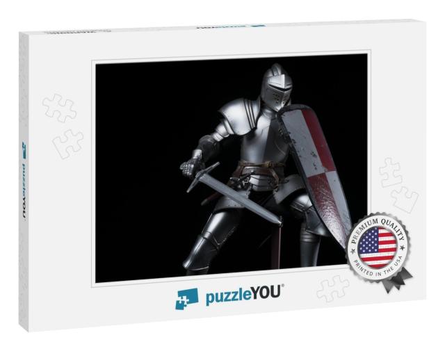 Knight with Sword & Red & White Shield... Jigsaw Puzzle