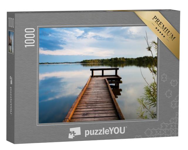 Puzzel 1000 stukjes „Houten steiger aan het grote meer in Groningen“