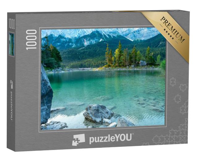 Puzzel 1000 stukjes „Steenachtig uitzicht op de Eibsee, Garmisch-Partenkirchen“