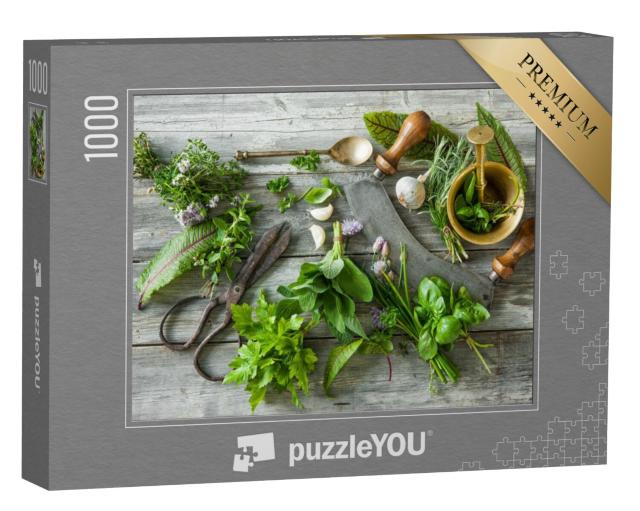 Puzzel 1000 stukjes „Verse specerijen en keukenkruiden“