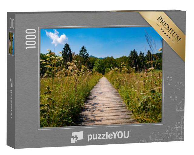 Puzzel 1000 stukjes „Houten wandelpad door de Beierse Alpen“