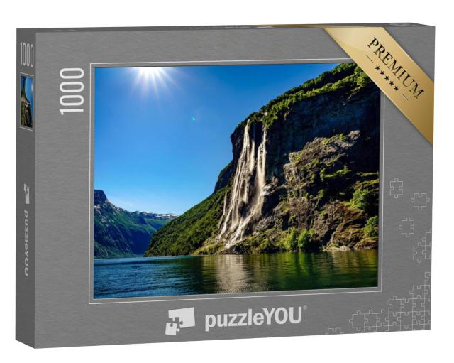 Puzzel 1000 stukjes „Geiranger Fjord, waterval Zeven Zusters“