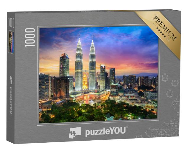 Puzzel 1000 stukjes „Schemering boven Kuala Lumpur“