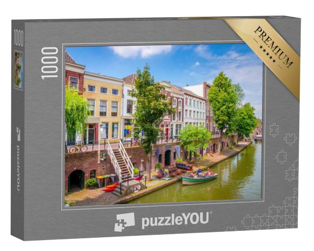 Puzzel 1000 stukjes „Traditionele huizen aan de Oudegracht in het centrum van Utrecht“