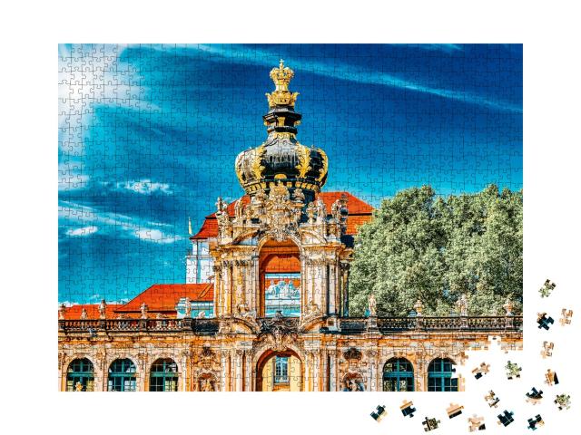 Puzzle 1000 Teile „Sockel des Kronentors, Dresdner Zwinger, Sachsen, Deutschland“