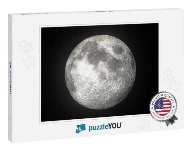 Earths Moon Glowing on Black Background... Jigsaw Puzzle