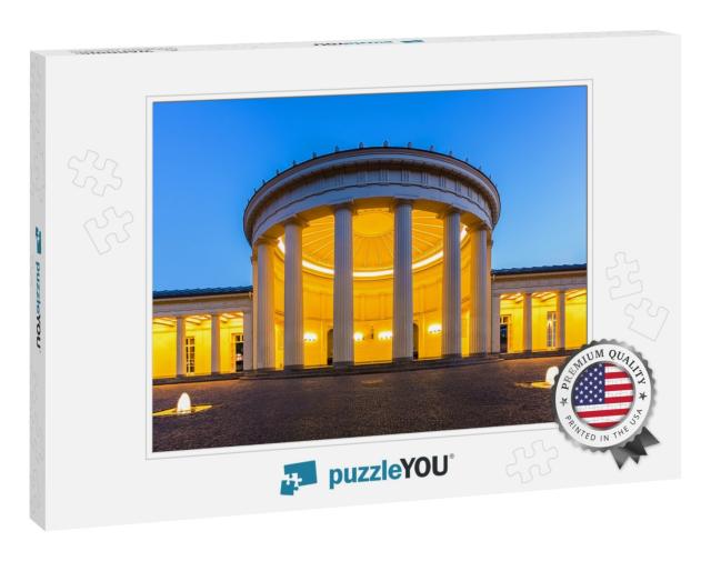 Elisenbrunnen Aachen Elise Fountain At Blue Hour in the K... Jigsaw Puzzle