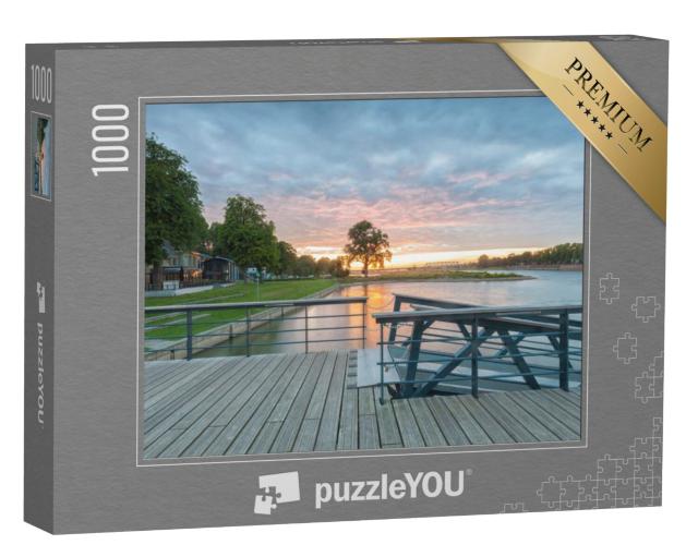 Puzzel 1000 stukjes „Deventer Ijssel zonsondergang“