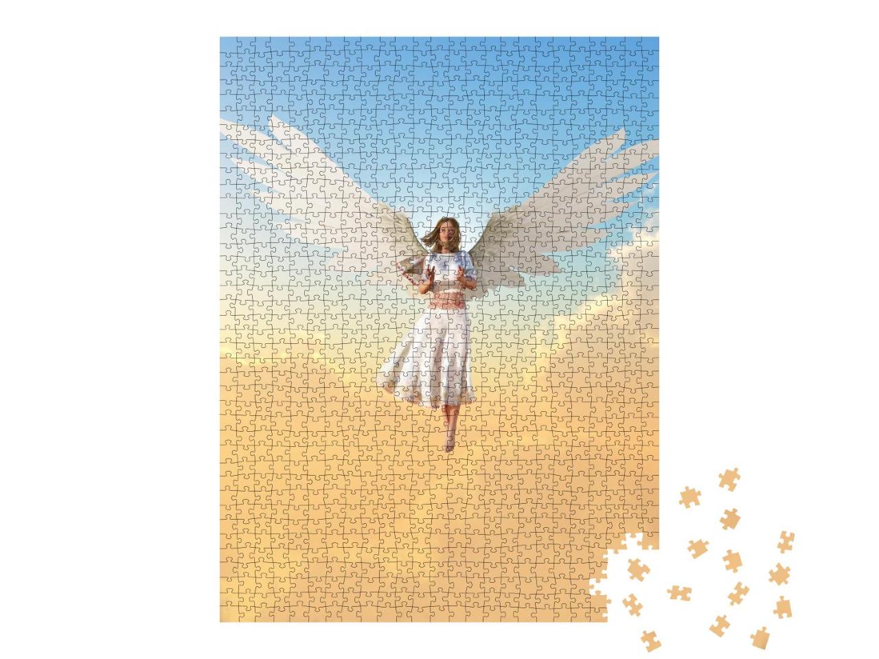 Puzzle 1000 Teile „Ein Schutzengel breitet seine Schwingen aus“