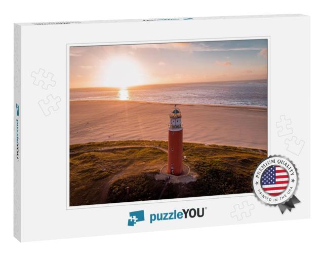 Texel Lighthouse During Sunset Netherlands Dutch Island T... Jigsaw Puzzle