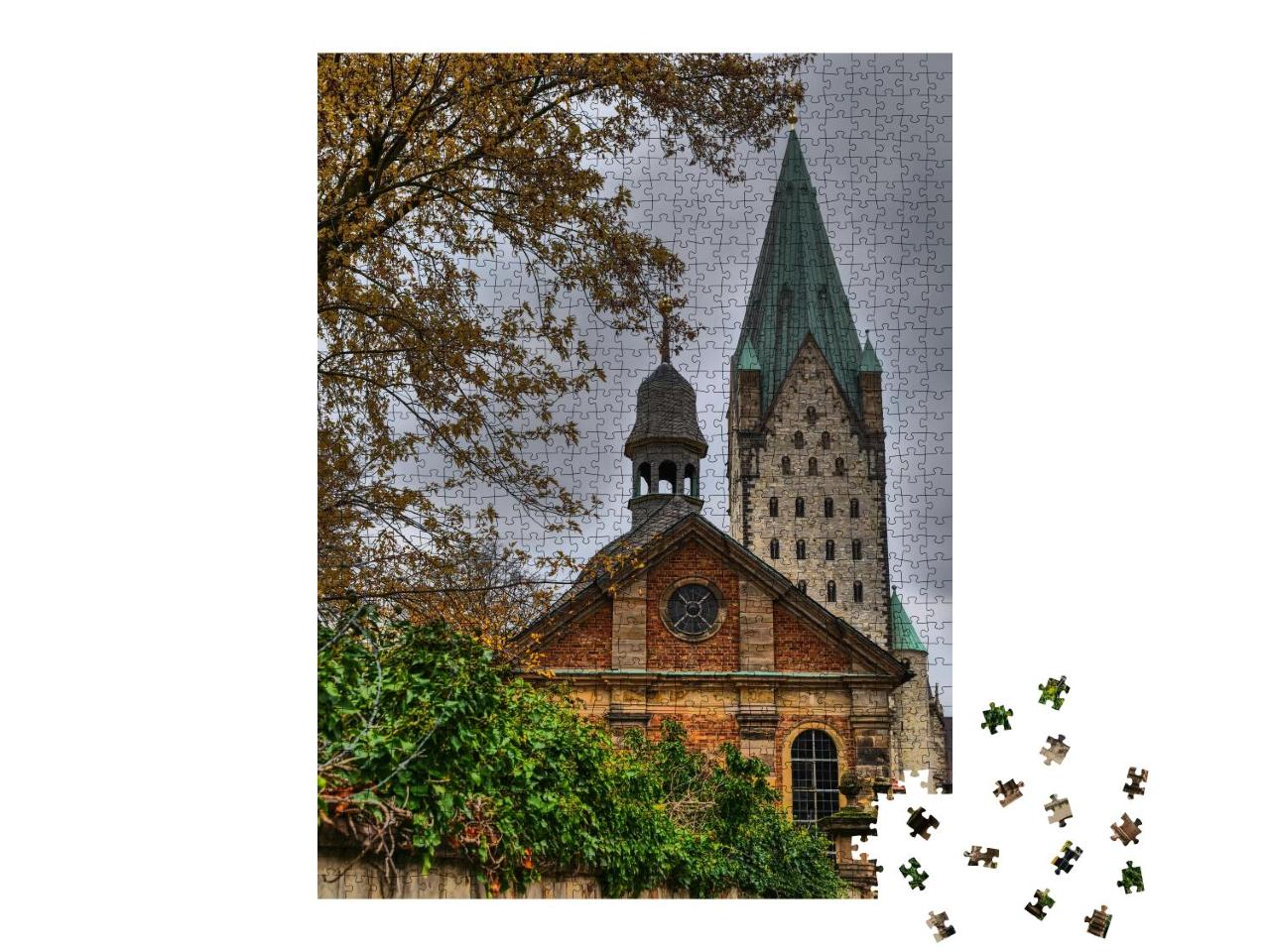Puzzle 1000 Teile „Stadt Paderborn und der Fluss Pader“
