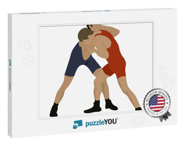 Sport Wrestling, Isolated Vector... Jigsaw Puzzle