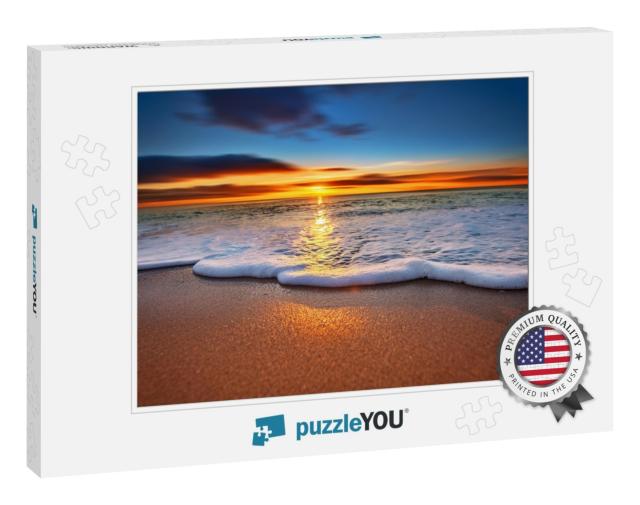 Sunrise Light Shining on Ocean Waves... Jigsaw Puzzle