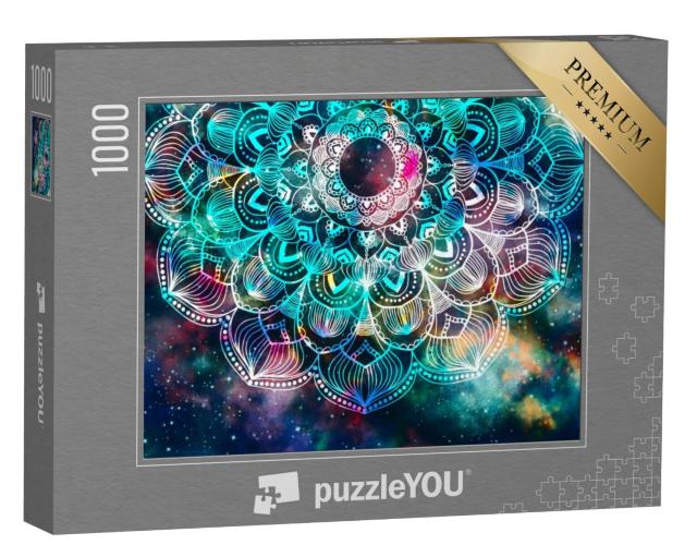 Puzzel 1000 stukjes „Mandala-ontwerp: een kleurrijk sterrenstelsel“