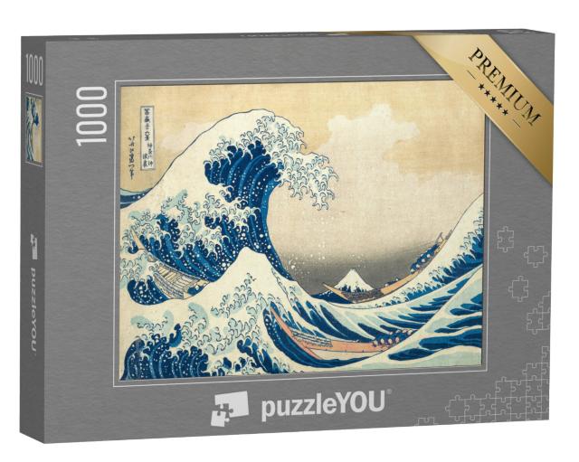 Puzzel 1000 stukjes „Katsushika Hokusai - Onder de golf bij Kanagawa“