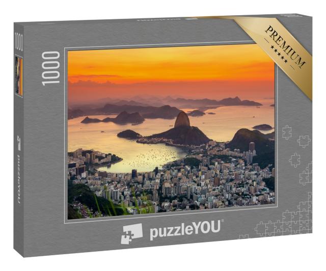 Puzzle „Sonnenuntergang auf dem Berg Zuckerhut, Rio de Janeiro, Brasilien“