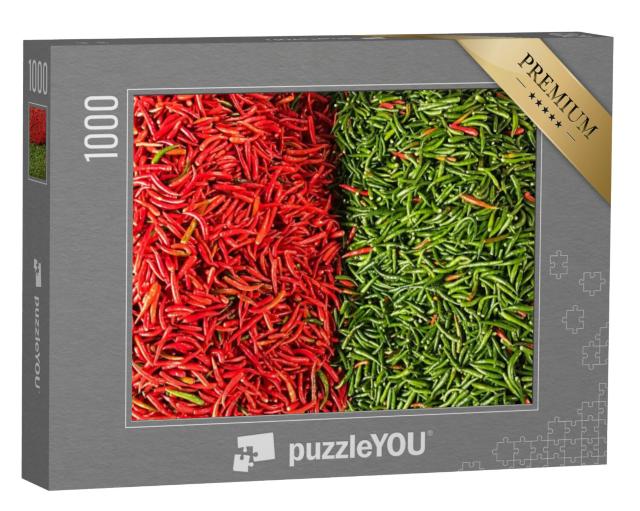 Puzzel 1000 stukjes „Rode en groene chilipeper“