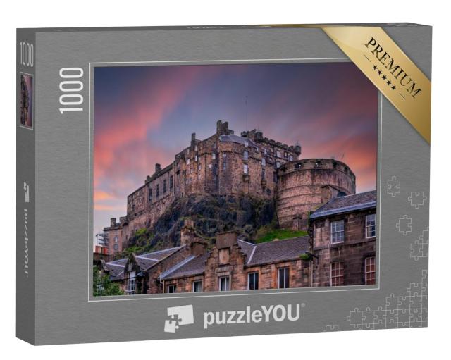 Puzzel 1000 stukjes „Kasteel van Edinburgh bij zonsondergang, Schotland, Verenigd Koninkrijk“