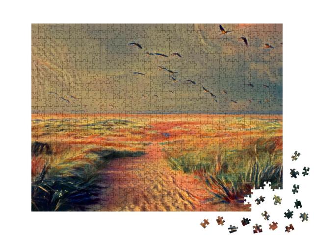 Puzzle 1000 Teile „im Stil von Edvard Munch, Der Schrei - Enten - Puzzle-Kollektion Künstler & Gemälde“