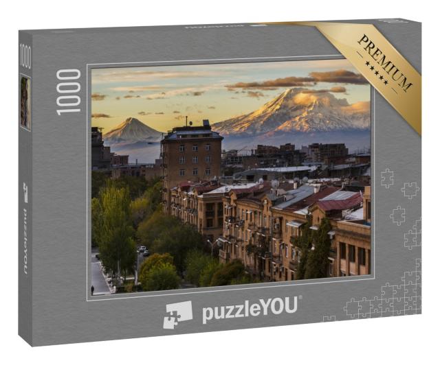 Puzzle „Die Stadt Eriwan mit majestätischem Berg Ararat, Armenien“