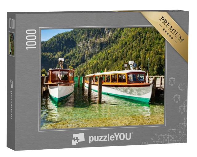 Puzzel 1000 stukjes „Elektrische toeristenboten op de Königssee, Beieren“