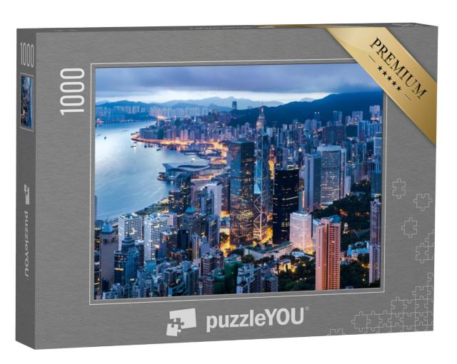 Puzzel 1000 stukjes „Hongkong bij schemering“