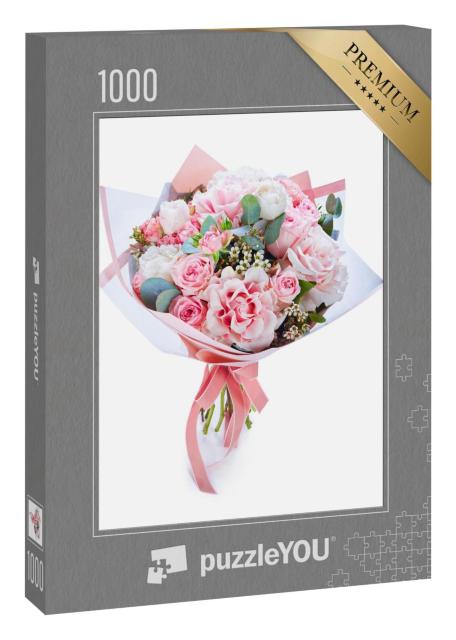 Puzzle 1000 Teile „ Blumenstrauß aus bunten Blumen zur Hochzeit“