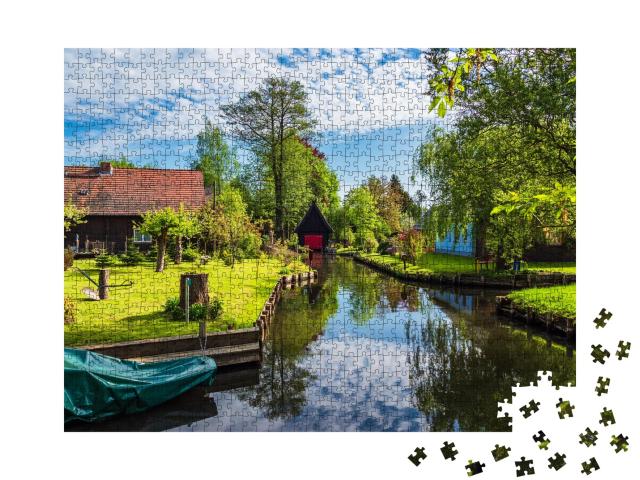 Puzzle 1000 Teile „Alte Katen im Spreewald, Deutschland“