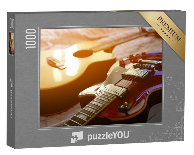 Puzzel 1000 stukjes „Elektrische gitaar en akoestische gitaar“