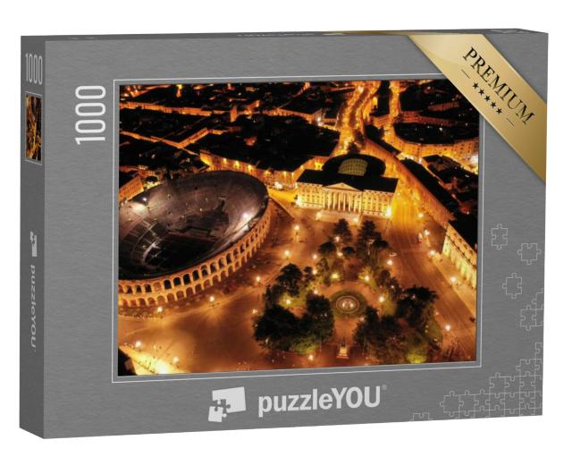 Puzzel 1000 stukjes „Theater en stadhuis op Piazza Bra in Verona, Lombardije, Italië“