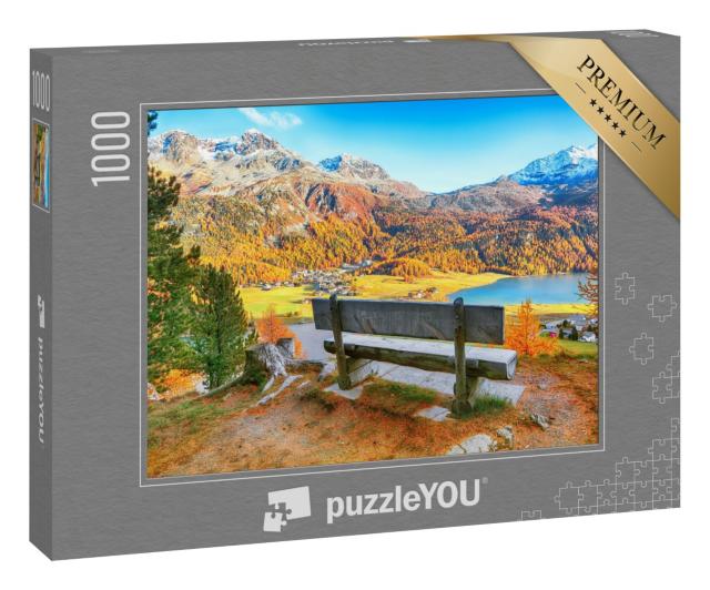 Puzzle 1000 Teile „Wunderschönes Herbstpanorama - Silvaplana See“