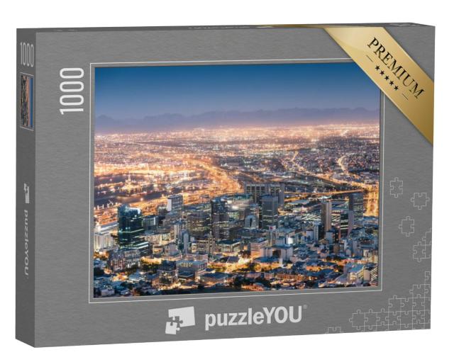 Puzzel 1000 stukjes „Helder verlicht Kaapstad bij nacht“