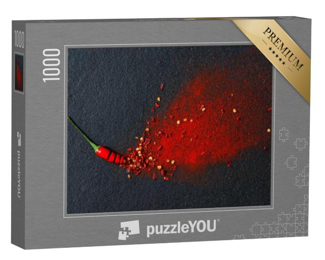 Puzzel 1000 stukjes „Spaanse peper, rode pepervlokken en chilipoeder“