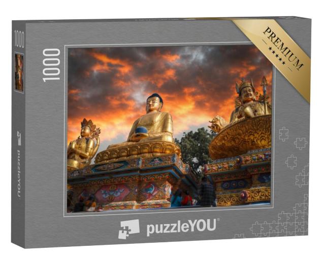 Puzzel 1000 stukjes „Swayambhunath: gouden Boeddhabeeld in Kathmandu, Nepal“