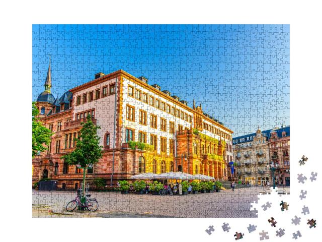Puzzle 1000 Teile „Neues Rathaus auf dem Schlossplatz in Wiesbaden“