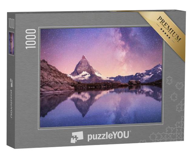 Puzzel 1000 stukjes „Melkweg boven de Matterhorn, Zwitserland“