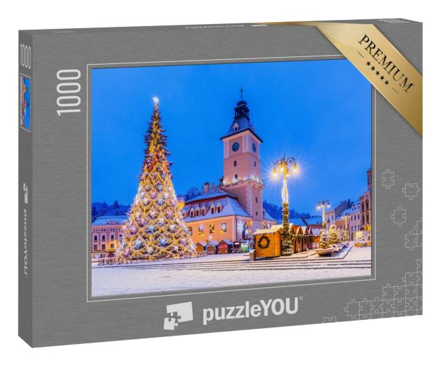 Puzzle 1000 Teile „Weihnachtsmarkt in der Altstadt von Brasov, Rumänien“
