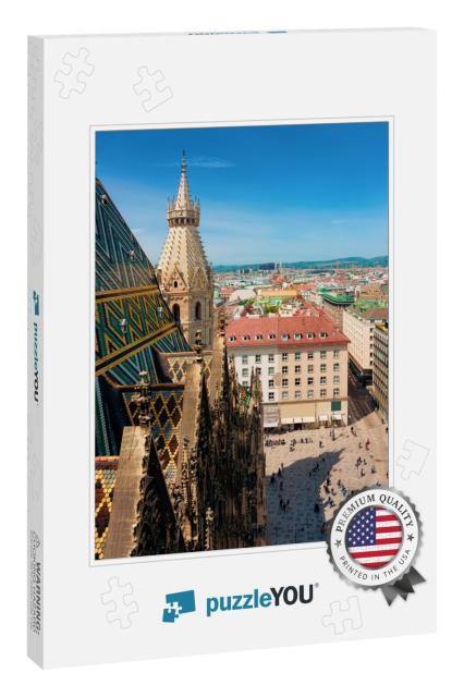 Cityscape with St Stephen Cathedral, or Saint Stephansdom... Jigsaw Puzzle