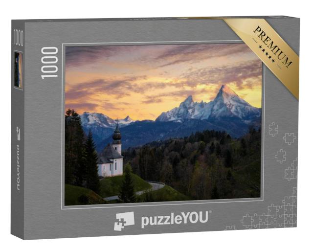 Puzzel 1000 stukjes „Maria Gern Kapel boven Berchtesgaden met Watzmann berg“