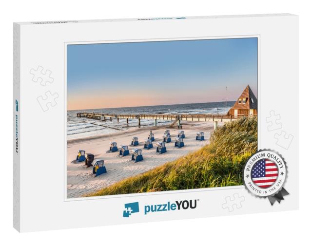 Beach Chairs in Morning Light At the Baltic Sea... Jigsaw Puzzle